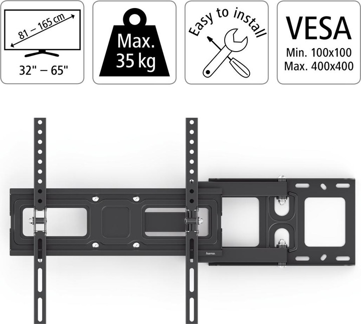 Actual product image Hama TV wall bracket (Wall, 165", 35 kg)