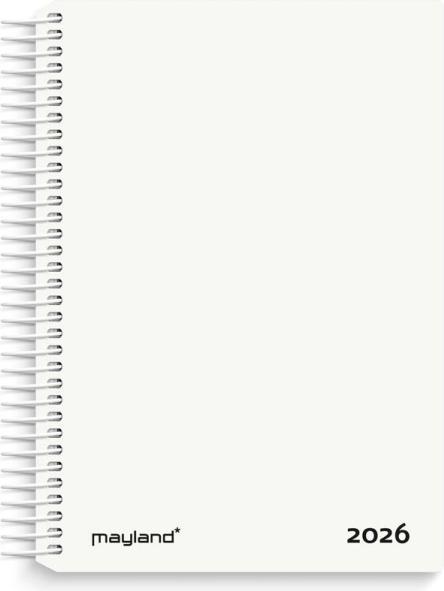 Mayland-Burde Dagkalender hvid PP-plast 2026 (1 giorno / 1 pagina)