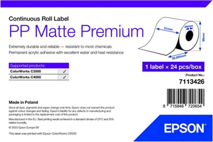 Epson Pp Matte Label Prem Continuous