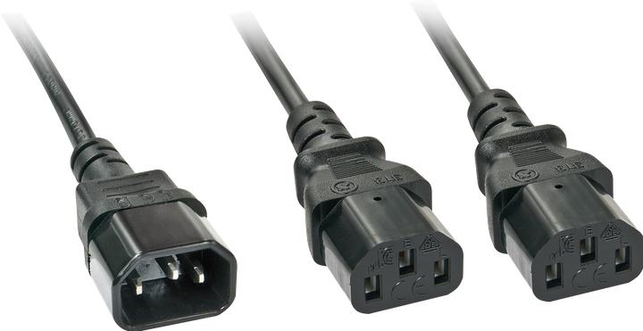 Produktbild Lindy 2m IEC C14 auf 2x IEC C13 Y-Netzkabel (2 m)