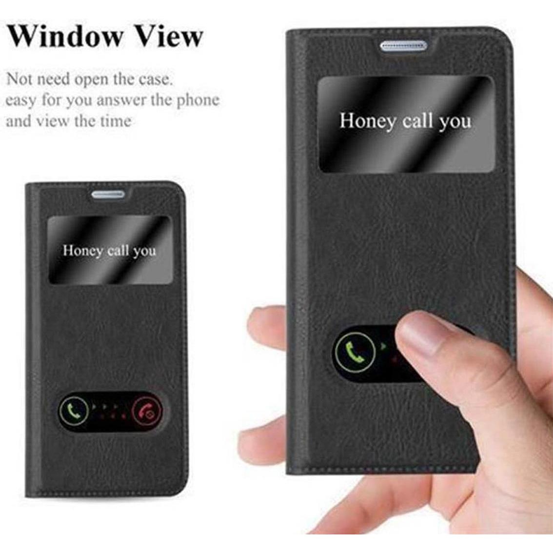 Thumbnail - Cadorabo Book mit View Doppelfenster Cover (Samsung Galaxy A3 (2017)), Smartphone Hülle, Schwarz