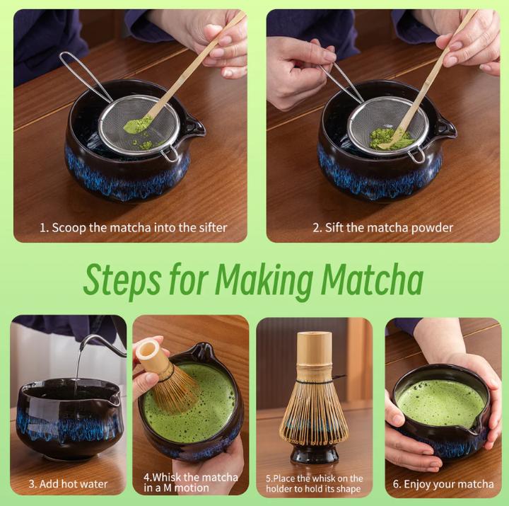 Actual product image Teanagoo 7-piece matcha tea set with whisk and bowl