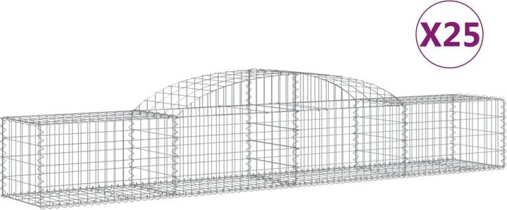 Actual product image VidaXL Gabionen mit Hochbogen 25 Stk. 300x50x40/60 cm Verzinktes Eisen
