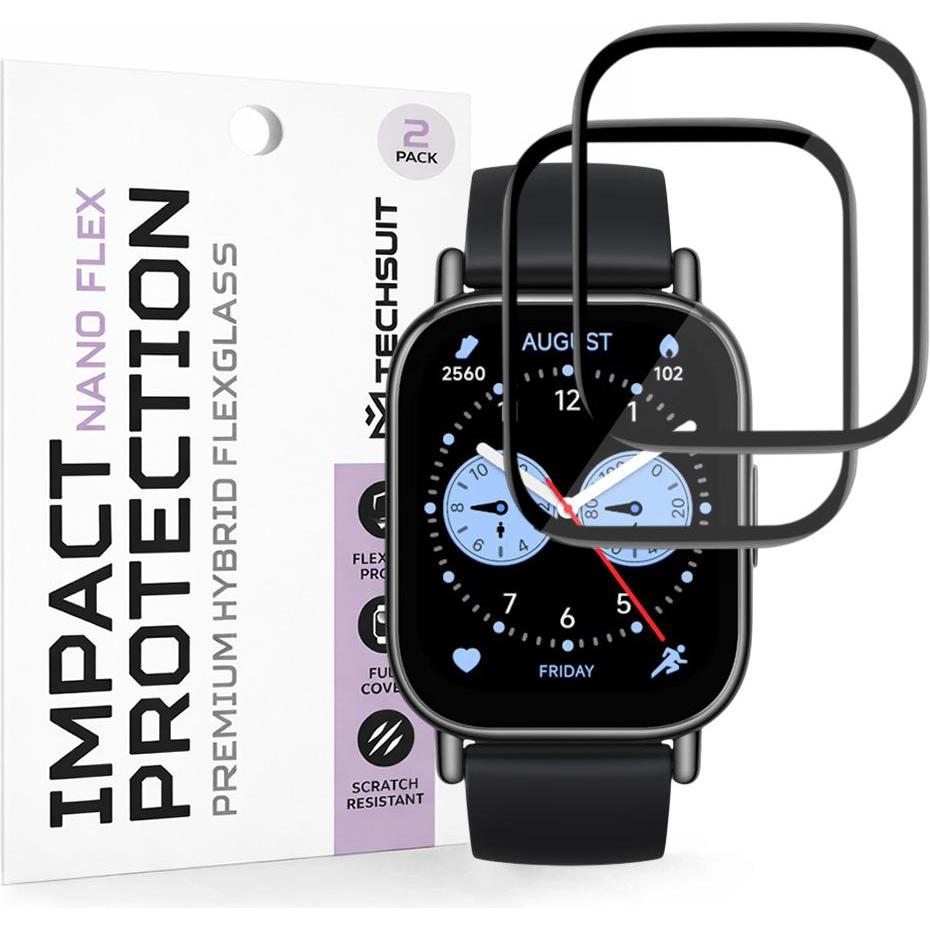 Techsuit - Nano Flex (2 pack) - Xiaomi Redmi Watch 5 Lite - Black, Accessori per smartwatch, Nero