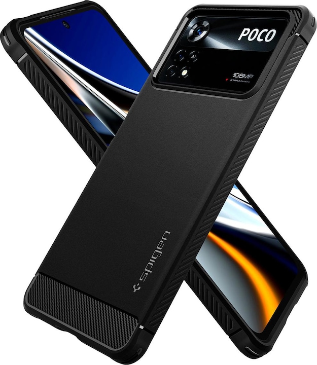Produktbild Spigen Rugged Armor Xiaomi Poco X4 Pro 5G Matte Juodas (Xiaomi Poco X4 Pro 5G)