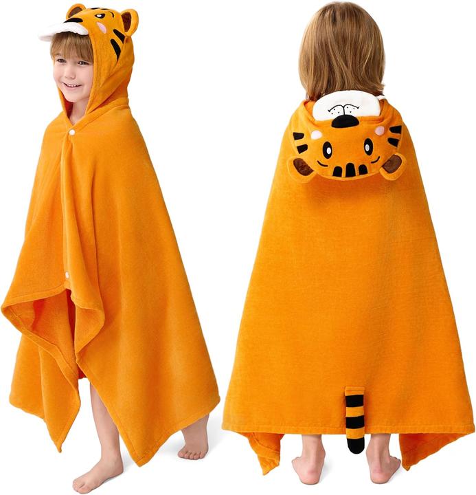 Joiedomi Tiger-Badeponcho Kinder Kapuzenhandtuch (76x127 cm)