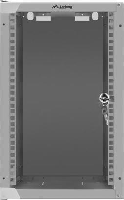 Actual product image Lanberg WF10-2309-10S enclosure (9U, 462 mm 280 mm 310 mm, hanging, glass, 10 ", gray color) (9 RU, 10 inch rack)