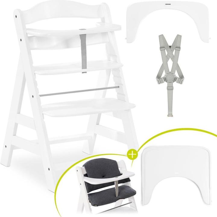 Actual product image Hauck Hochstühle Hochstuhl Alpha Plus White - im Sparset inkl. (Stair high chair)