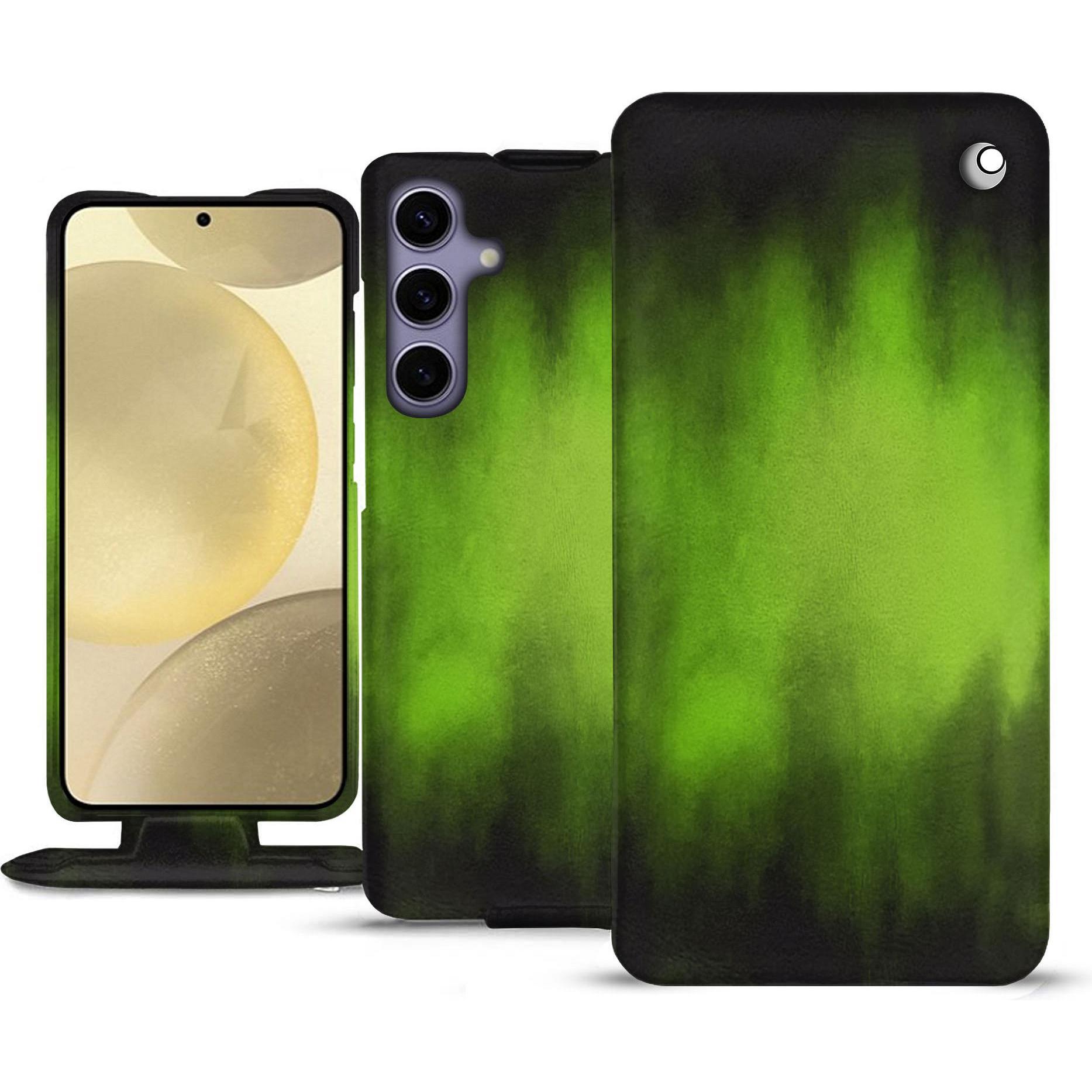 Noreve Lederschutzhülle vertikal (Samsung Galaxy S24+), Smartphone Hülle, Grün