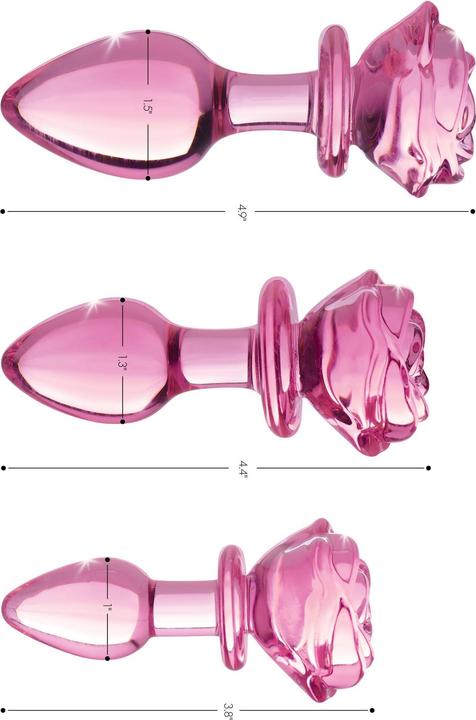 Produktbild XR Brands Glass Small Anal Plug Rose
