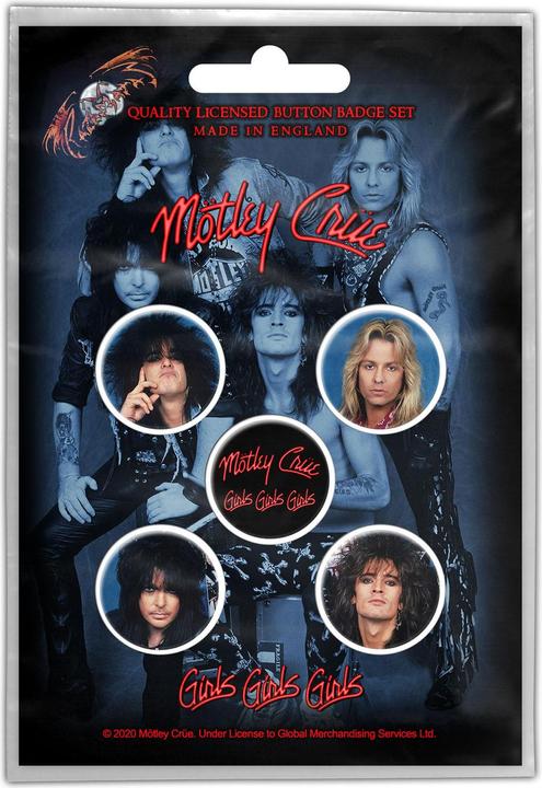 Produktbild Motley Crue Mädchen Mädchen Mädchen Abzeichen (5er Pack)