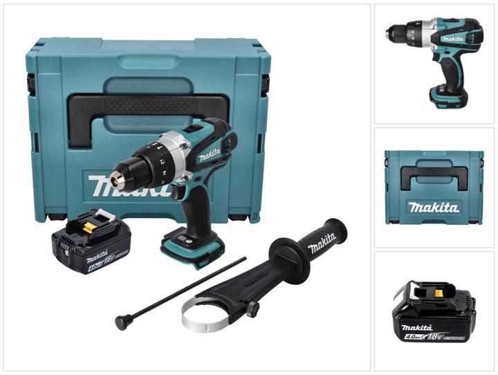Produktbild Makita DHP 458 M1J Akku Schlagbohrschrauber 18 V 91 Nm + 1x Akku 4,0 Ah + Makpac - ohne Ladegerät (Akkubetrieb)