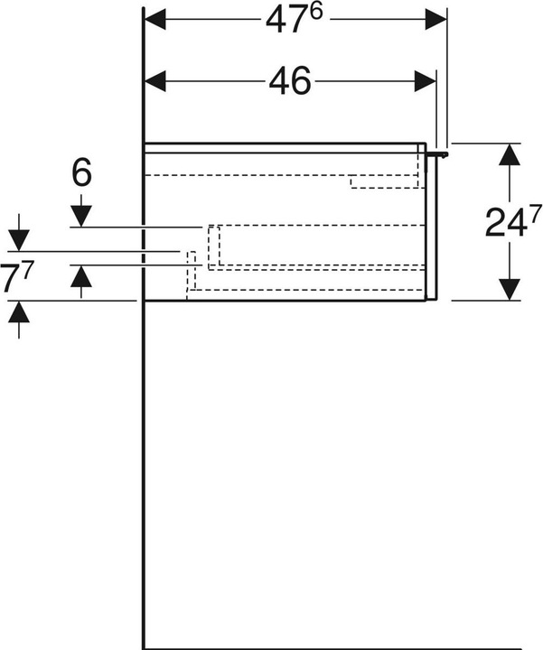 Produktbild Geberit iCon Unterschrank für Waschtisch, 1 Schublade, 59,2x24,7x47,6 cm, 502310 (59 x 47.5 x 25 cm)