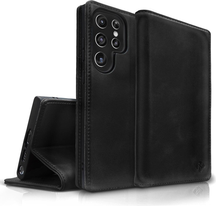 Produktbild Nalia Echt Leder Flip Case Hülle mit Magnetverschluss (Samsung Galaxy S23 Ultra)