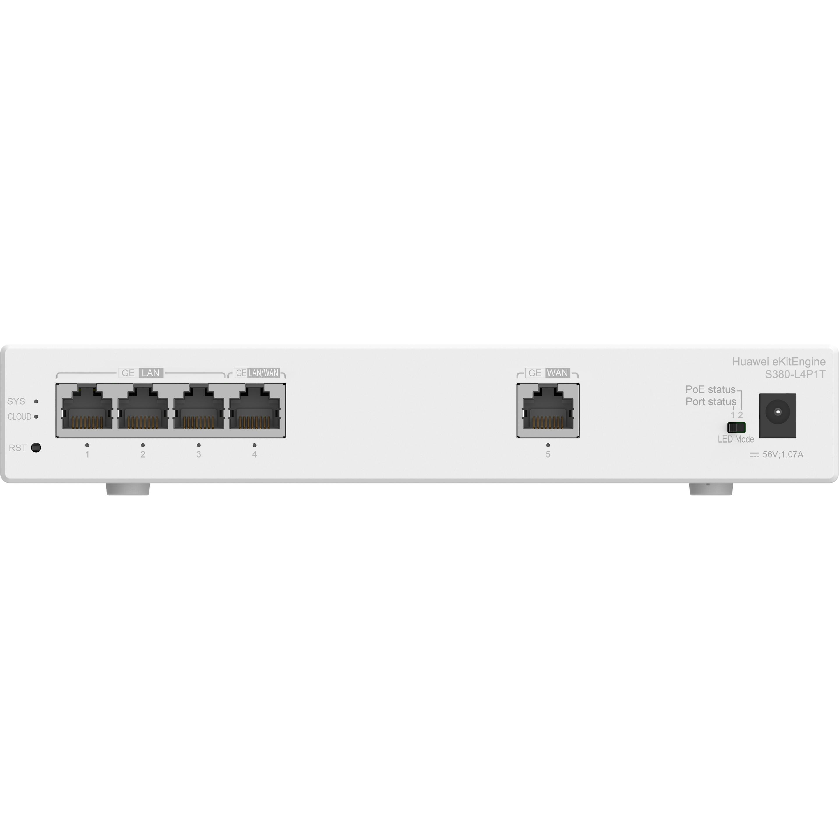 Huawei eKit Gateway S380-L4P1T (4 Ports), Netzwerk Switch, Grau