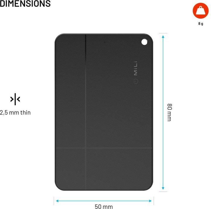 Actual product image Fixed MiCard Pro with Find My and Find Hub support, black (Android, Apple, iOS)