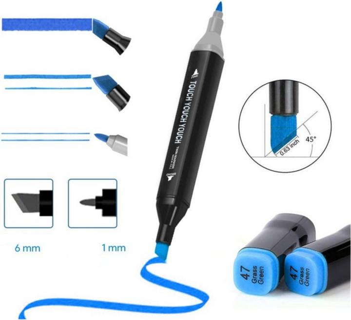 Produktbild I Am Creative Wasserfeste Acryl Filzstifte Permanent Marker Doppelspitz Malstifte - Set (Bunt, 7 mm, 168 x)