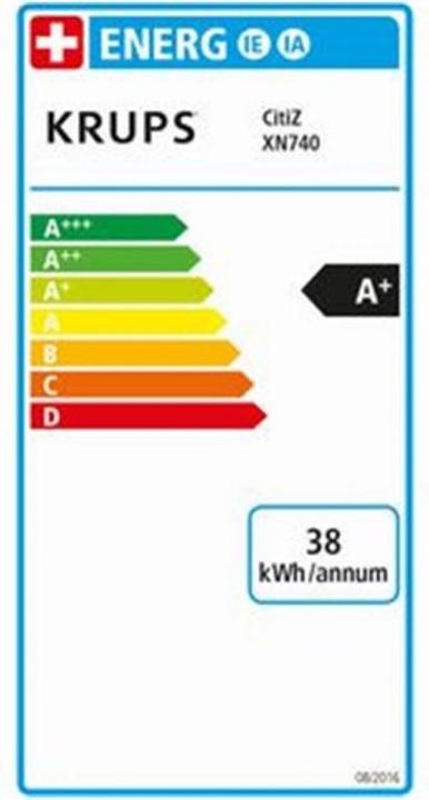 Energie-Label Krups CitiZ (NESPRESSO Original)