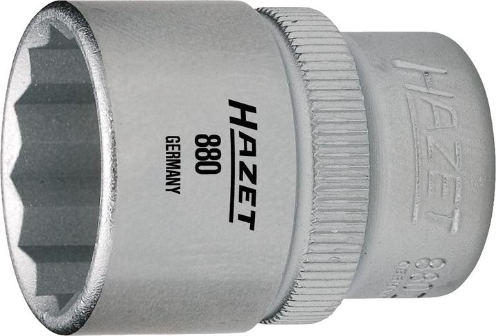 Actual product image HAZET Socket ∙ 12-point 880A-1/4 ∙ Square, hollow 10 mm (3/8 inch) ∙ Outside 12-point traction prof… (1/4")