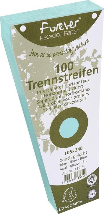 Actual product image Exacompta Separator strips Forever 10.5 x 24 cm, trapezoid, 100 pcs - light blue