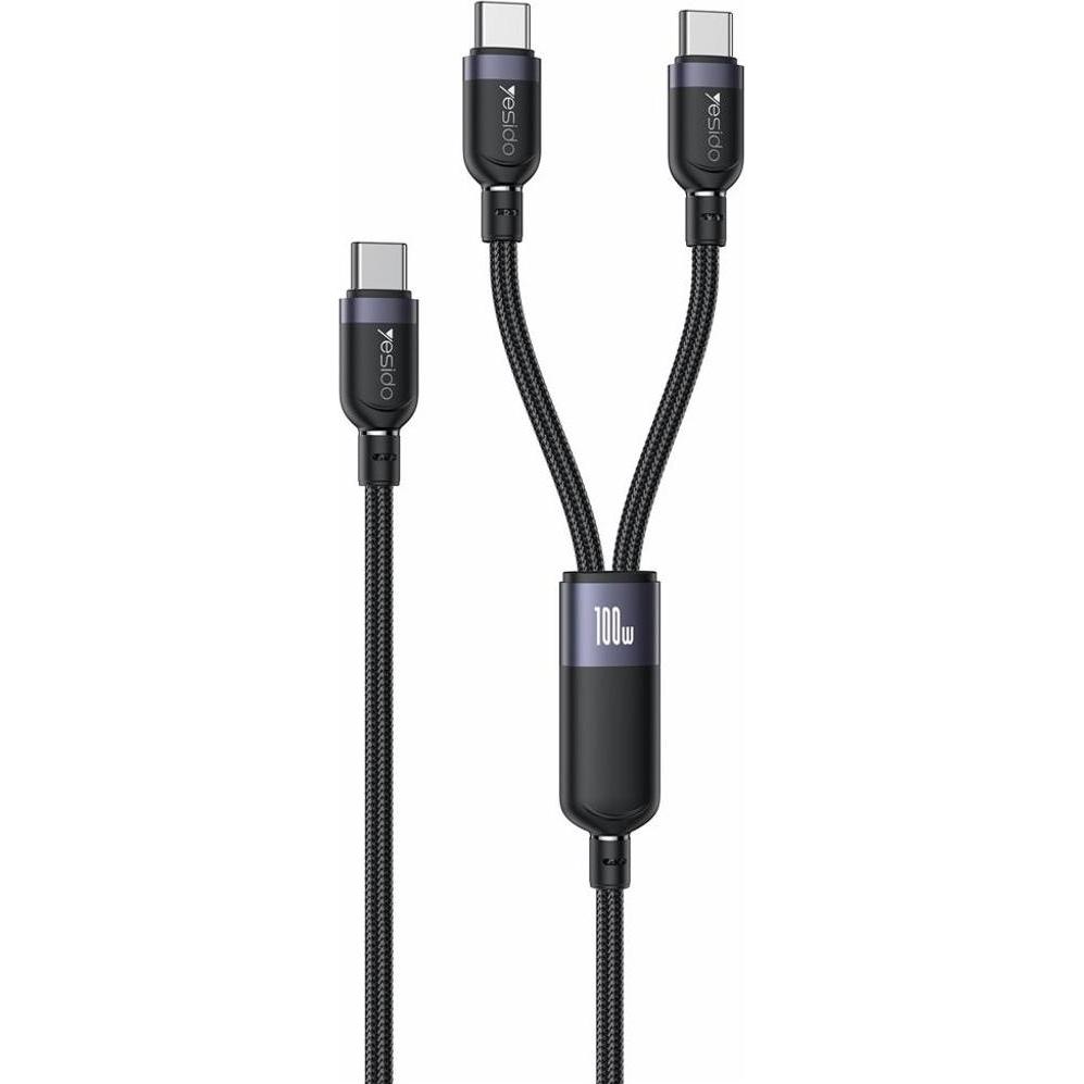 Yesido Yesido 2-in-1 USB-C cable to 2x USB-C 100W, 1.2 m (1.20 m, 100 W) (CA92)