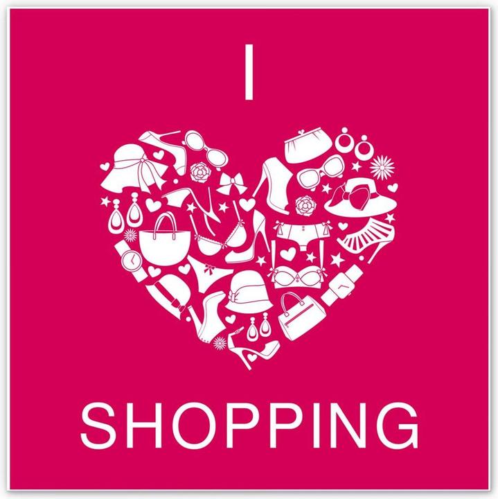 Actual product image Trenddeko I love Shopping - square (20 x 20 cm)