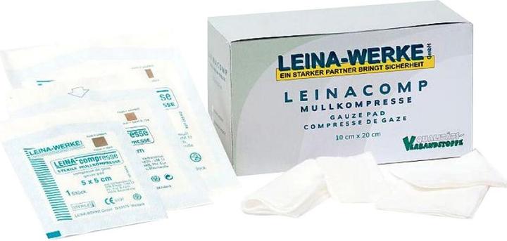 Produktbild Leina Mullkompressen 7.5 cm x 7.5 cm / 8-fach, paarweise eingesiegelt, steril, 1 Stk.