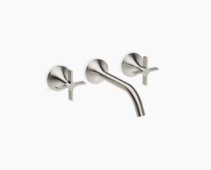 Actual product image Dornbracht VAIA wall-mounted basin mixer without pop-up waste, cross-shaped handle, projection 190 m