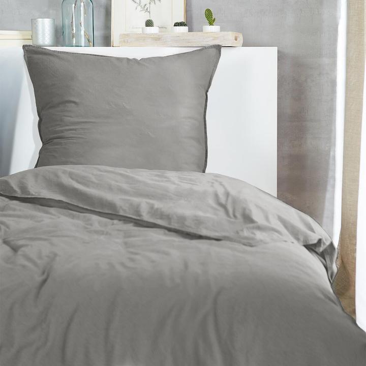 Actual product image H.G. Hahn-Haustextilien Hahn Flanell Bettwäsche Stone-Washed (Bedding set, 155x220 cm + 80x80 cm)