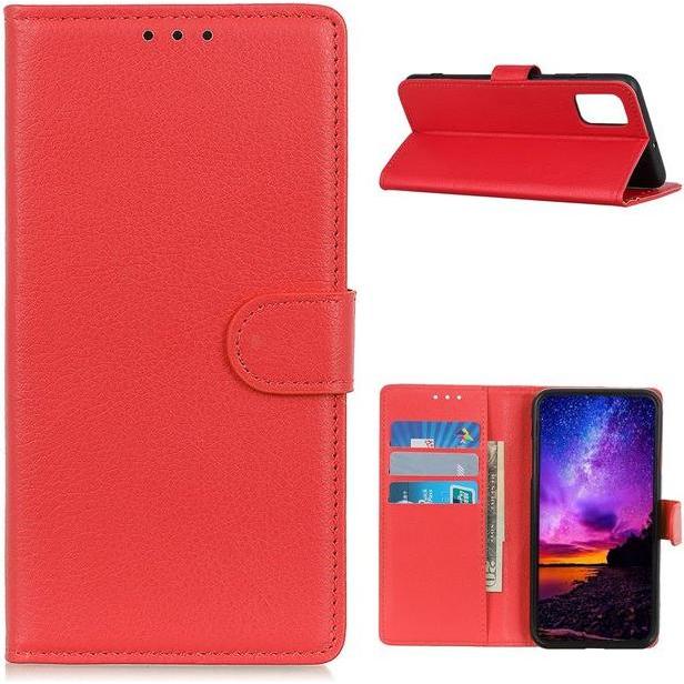 Thumbnail - MU Classic Litchi Leder Bookcover Series (OnePlus 9), Smartphone Hülle, Rot
