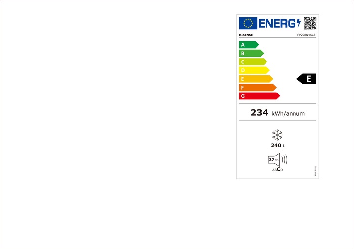 Energy Label Hisense FV298N4ACE (Stand-alone, 229 l)
