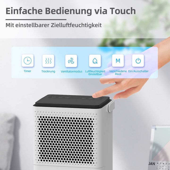 Actual product image Be Cool BC10LEF2301 Dehumidifier 15m² 240W 10 l/day White, grey (15 m², 10 l/24h)