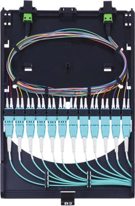 Image du produit BlueOptics HD MPO Cassette 12x LC Duplex UPC 2x MPO 12 coeurs OM3 AF