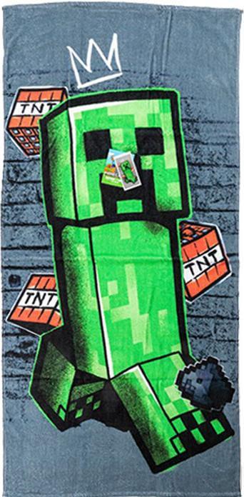 Carbotex Minecraft Metro Art Creeper Badetuch, Strandtuch 70x140cm (70 x 140 cm)