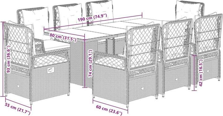 Produktbild vidaXL Garten Essgruppe