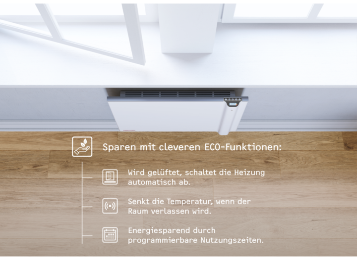 Produktbild Stiebel Eltron CND 75, 0,75 kW Duo Wandkonvektor für ca. 9 m², ohne Stecker (750 W)