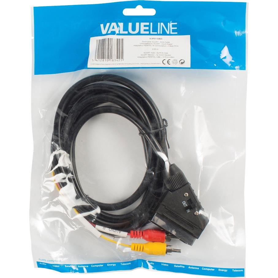 Thumbnail - Valueline SCART/3x RCA, 2m (2 m, Cinch), Audio Kabel