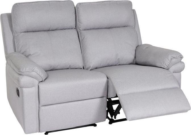 Mendler Poltrona cinema 2 posti HWC-L94, funzione reclinabile Nosag suspension tessuto/tessuto - grigio