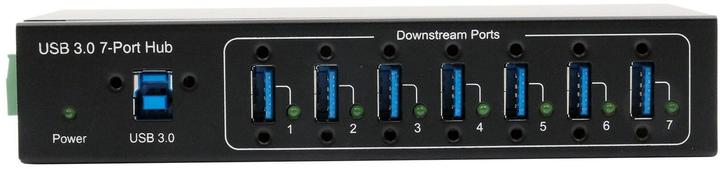 Actual product image Exsys 7 Port USB 3.2 Gen 1 Metal HUB, with3.2 Gen 1 USB cable screwable, DIN Rail- (USB-B, 7 ports)