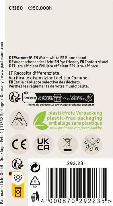 Produktbild Paulmann AGL Eco-Line Filament (E27, 2.50 W, 525 lm, 1 x, A)