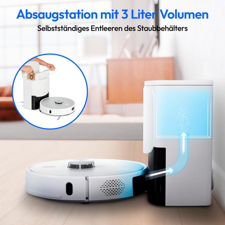 Produktbild Medion MD 12043 X42 Staubsaug-Roboter weiss (8000 Pa, Wischtuch)