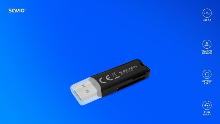 Image du produit Savio Lecteur de carte SD USB 2.0 AK-63 (USB)