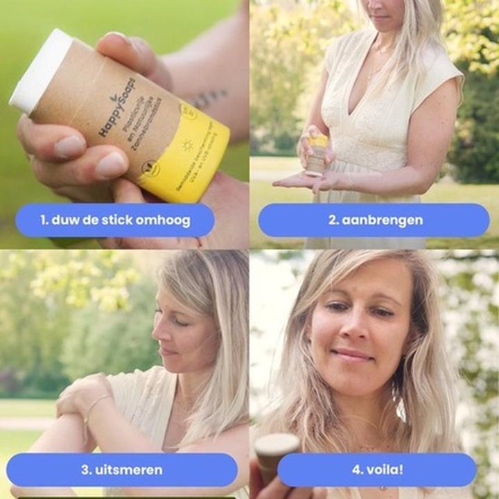 Actual product image Happy Soaps Happysoaps Sunscreen Stick Spf 30 - High Uva And Uvb Protection - Suitable For Children - With Miner (Sun stick, SPF 30, 50 g)