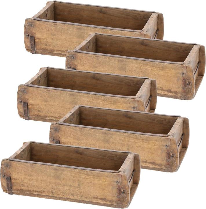 Produktbild Novaliv 5x Holzkiste Vintage 30 x 15 x 10 cm Alte Ziegelform Holz EIN KAMMER Allzweckkiste aus recyc (15 cm, 5x)