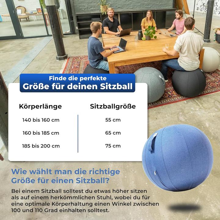 Produktbild Backerz Ergonomischer Sitzball für Büro und Zuhause (65 cm) (65 cm)