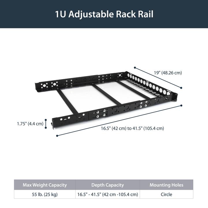 Actual product image StarTech Universal Server Rack Rails