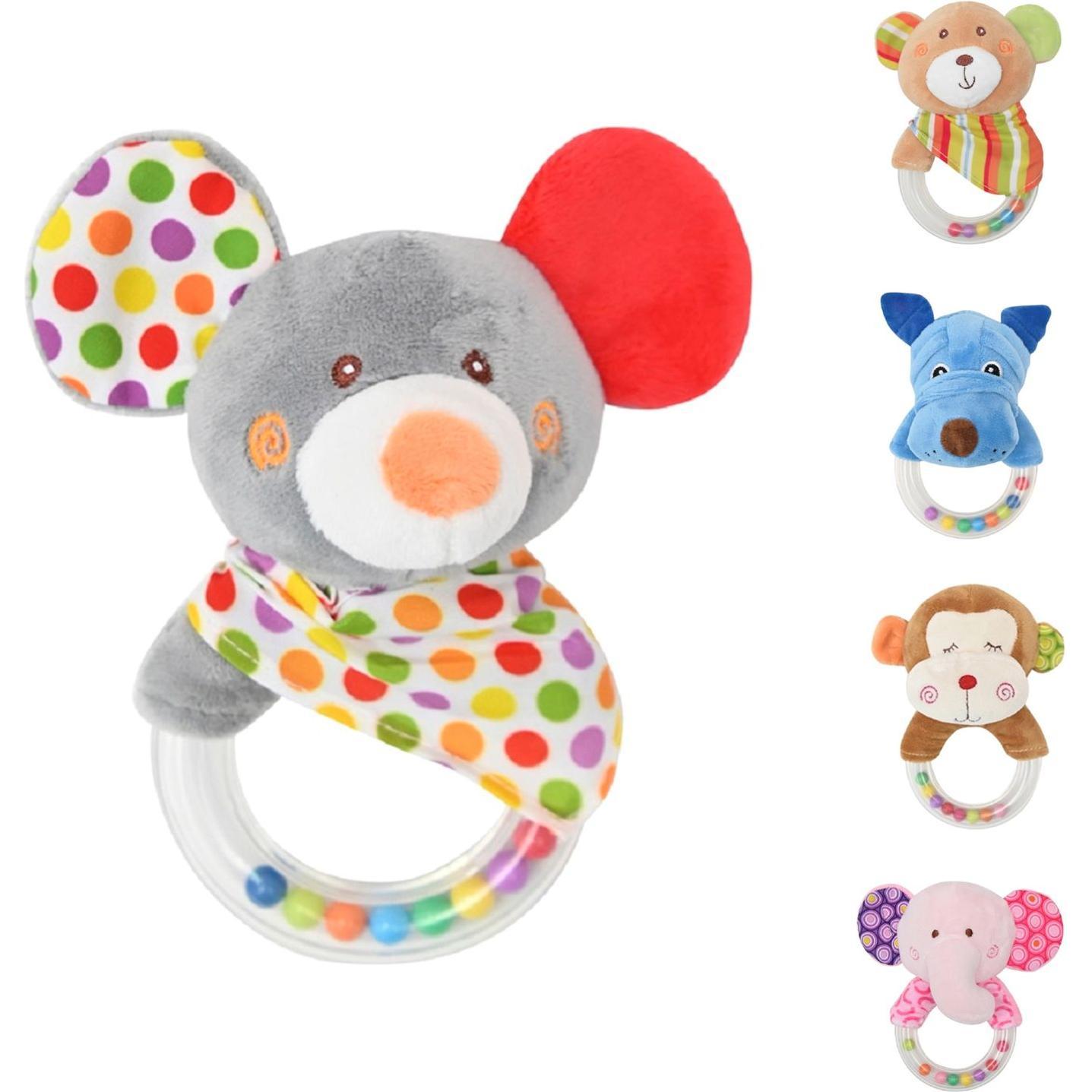 Lorelli, Kinderwagenspielzeug, Baby Plüschtier Rasselring 13 cm
