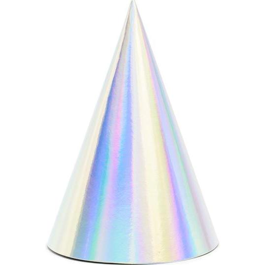 Partydeco Party hats, iridescent, 16cm (1 pkt / 6 pc.)