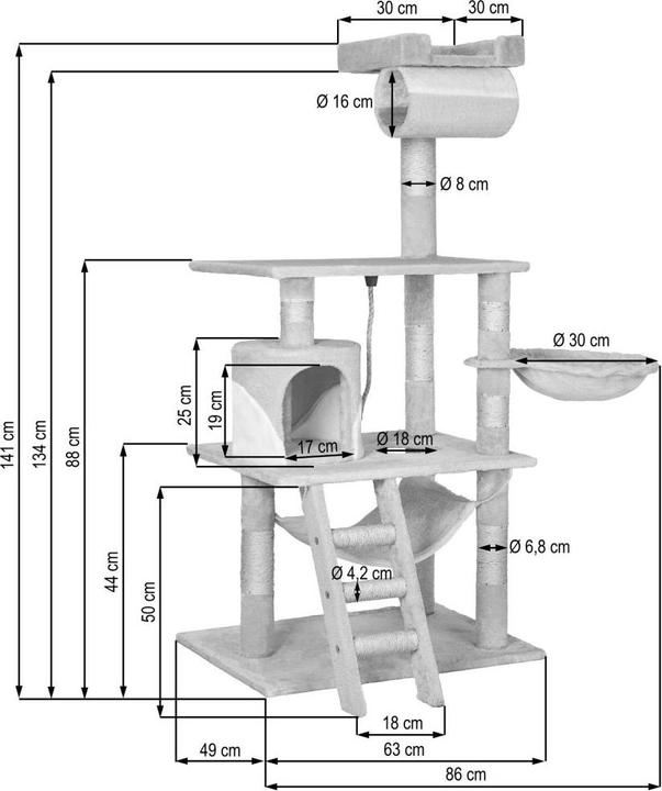 Actual product image tectake Stokeley (141 cm, Grey)