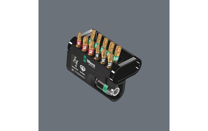 Actual product image Wera Bit-Check 12 Diamond 1 (Cross Phillips PH M1, Cross Phillips PH M2, Cross Pozidriv PZ M1, Cross Pozidriv PZ M2)